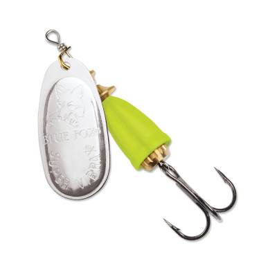 Blue Fox Classic Vibrax Spinner Silver-Fluorescent Yellow