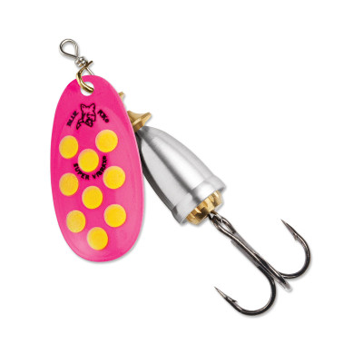 Blue Fox Classic Vibrax Spinner Hot Pink-Fluorescent Yellow-Silver UV