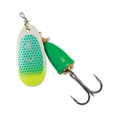 Blue Fox Classic Vibrax Spinner Green Scale Chartreuse Tip UV