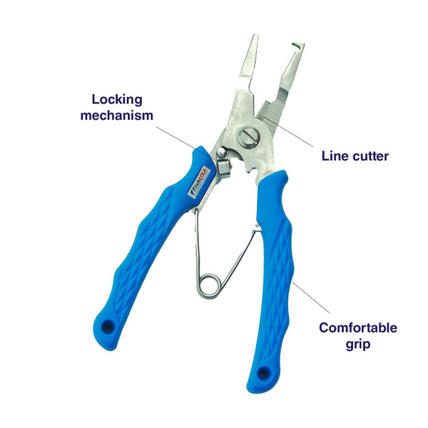 FishUSA Stainless Steel Split Ring Pliers Tool diagram