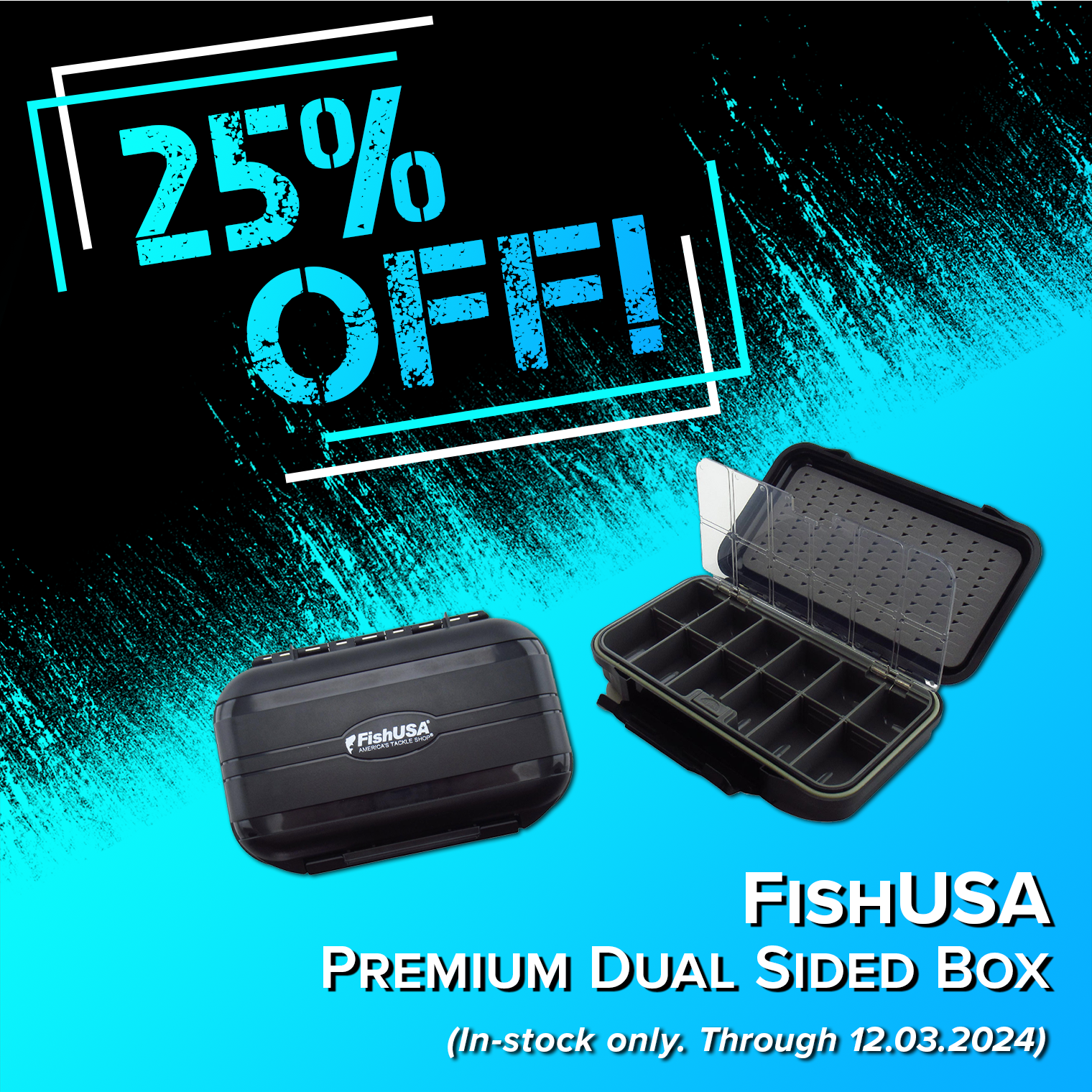 25% Off! FishUSA Premium Dual Sided Box (In-stock only.Through 12.03.2024)