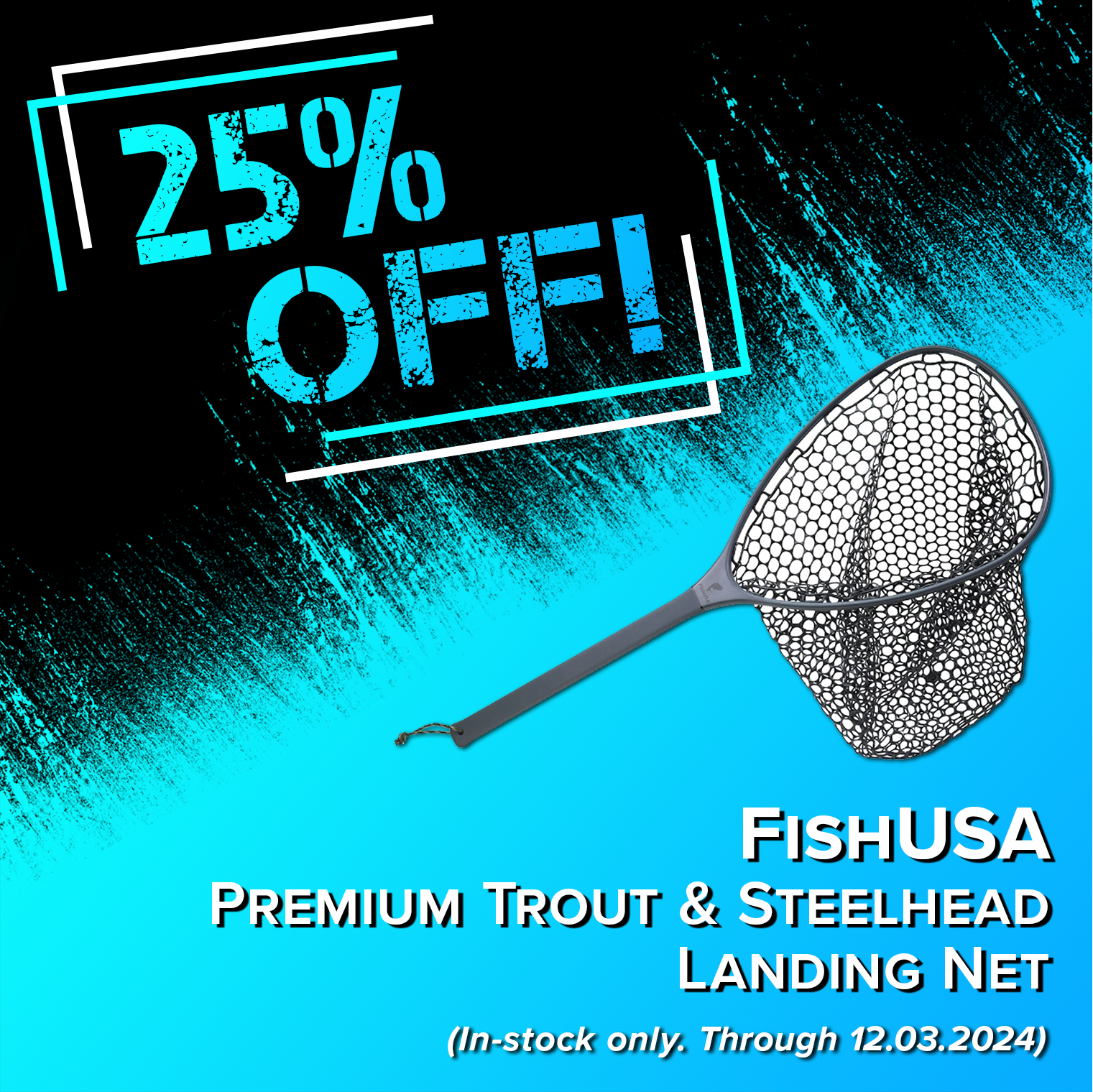 25% Off! FishUSA Premium Trout & Steelhead Landing Net (In-stock only.Through 12.03.2024)