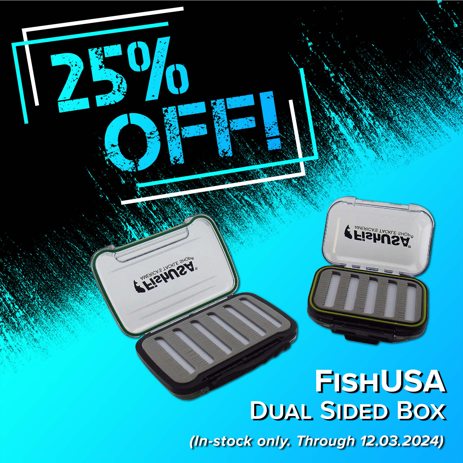 25% Off! FishUSA Dual Sided Box (In-stock only.Through 12.03.2024)