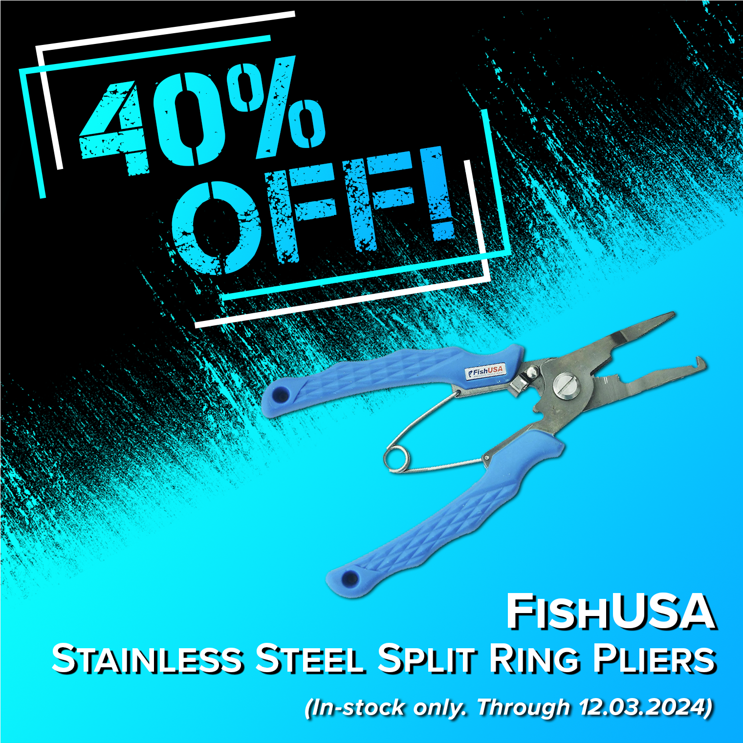 40% Off! FishUSA Stainless Steel Split Ring Pliers (In-stock only.Through 12.03.2024)