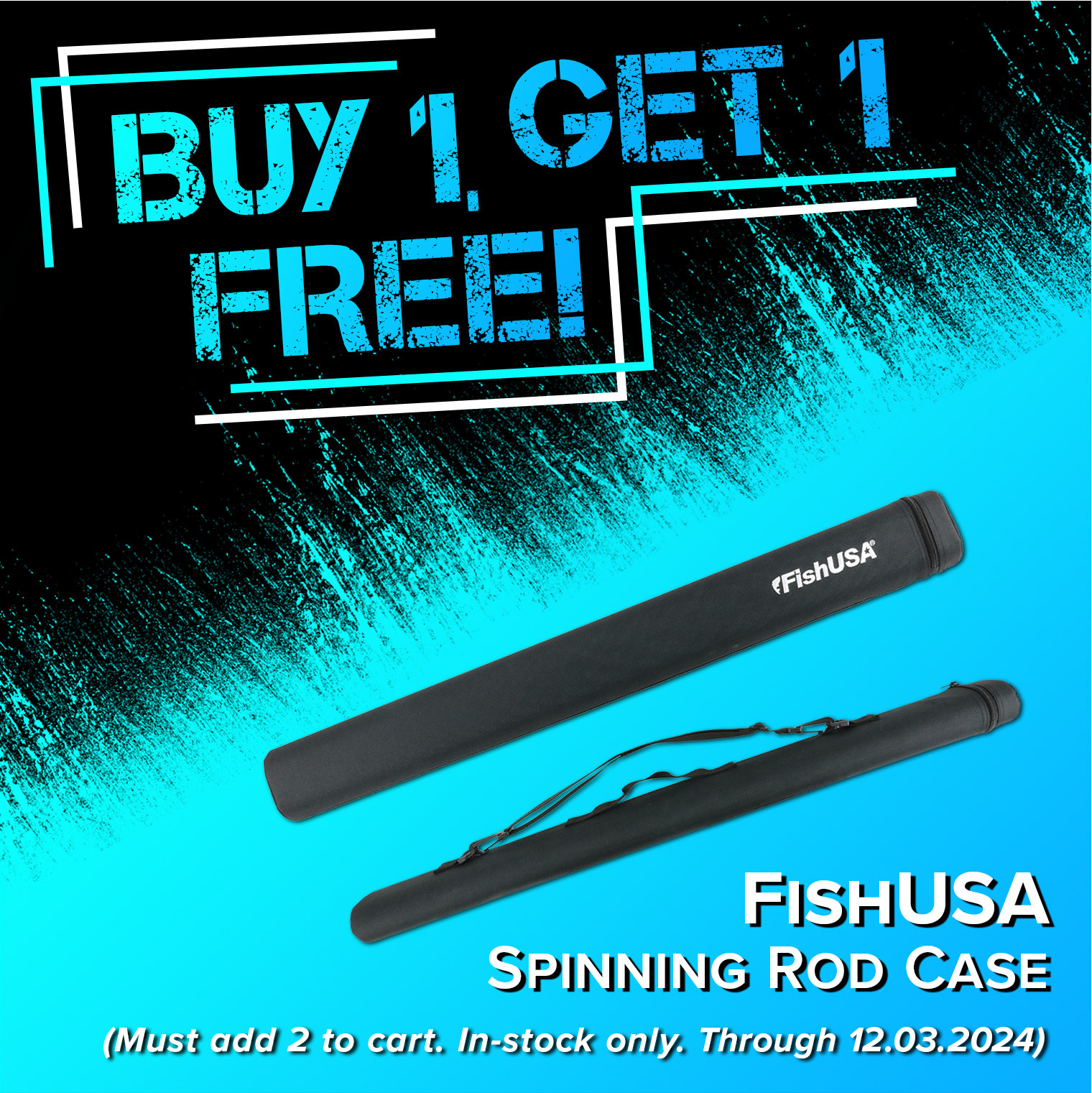 Buy 1, Get 1 Free! FishUSA Spinning Rod Case (Must add 2 to cart. In-stock only. Through 12.03.2024.)