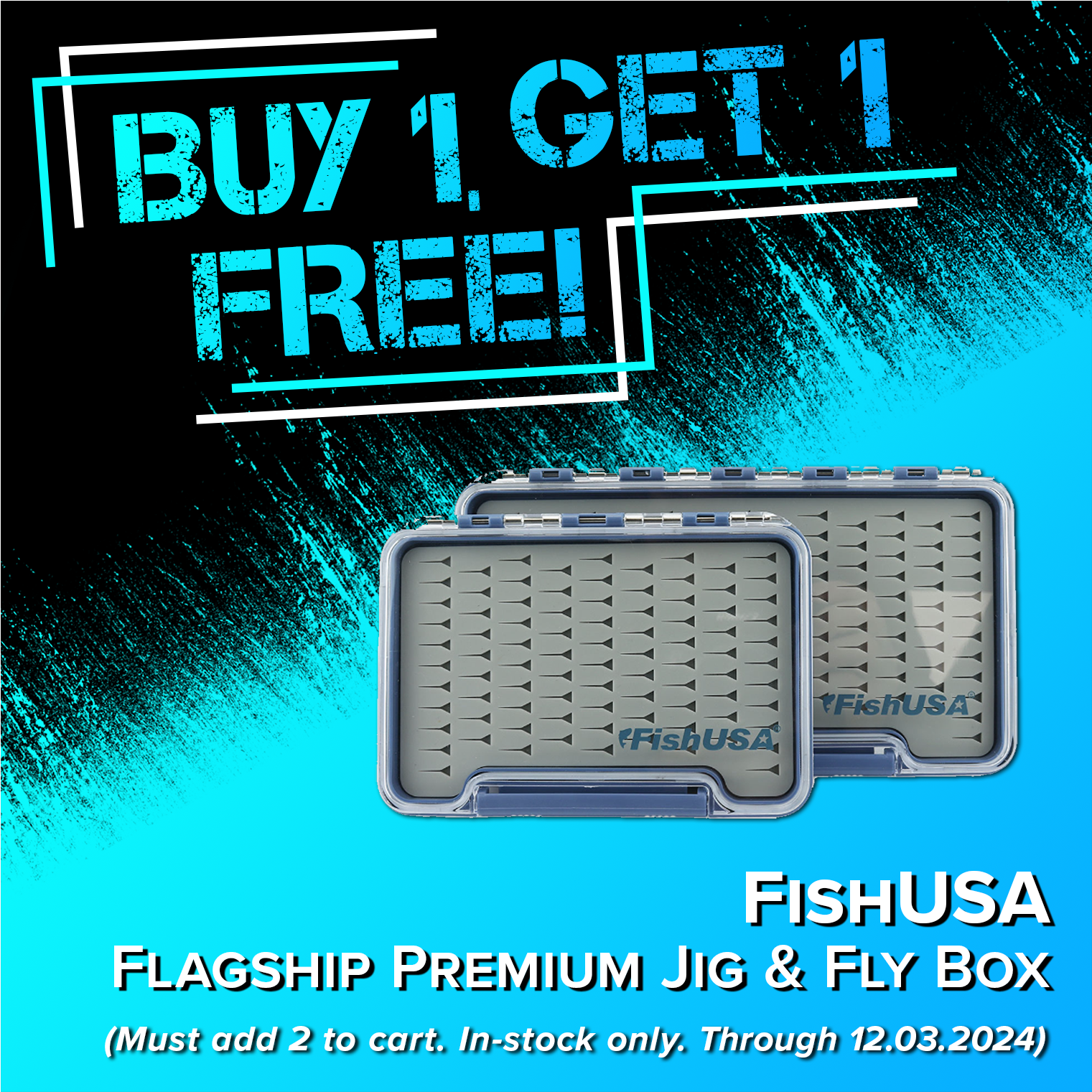 Buy 1, Get 1 Free! FishUSA Premium Jig & Fly Box (Must add 2 to card. In-stock only.Through 12.03.2024)