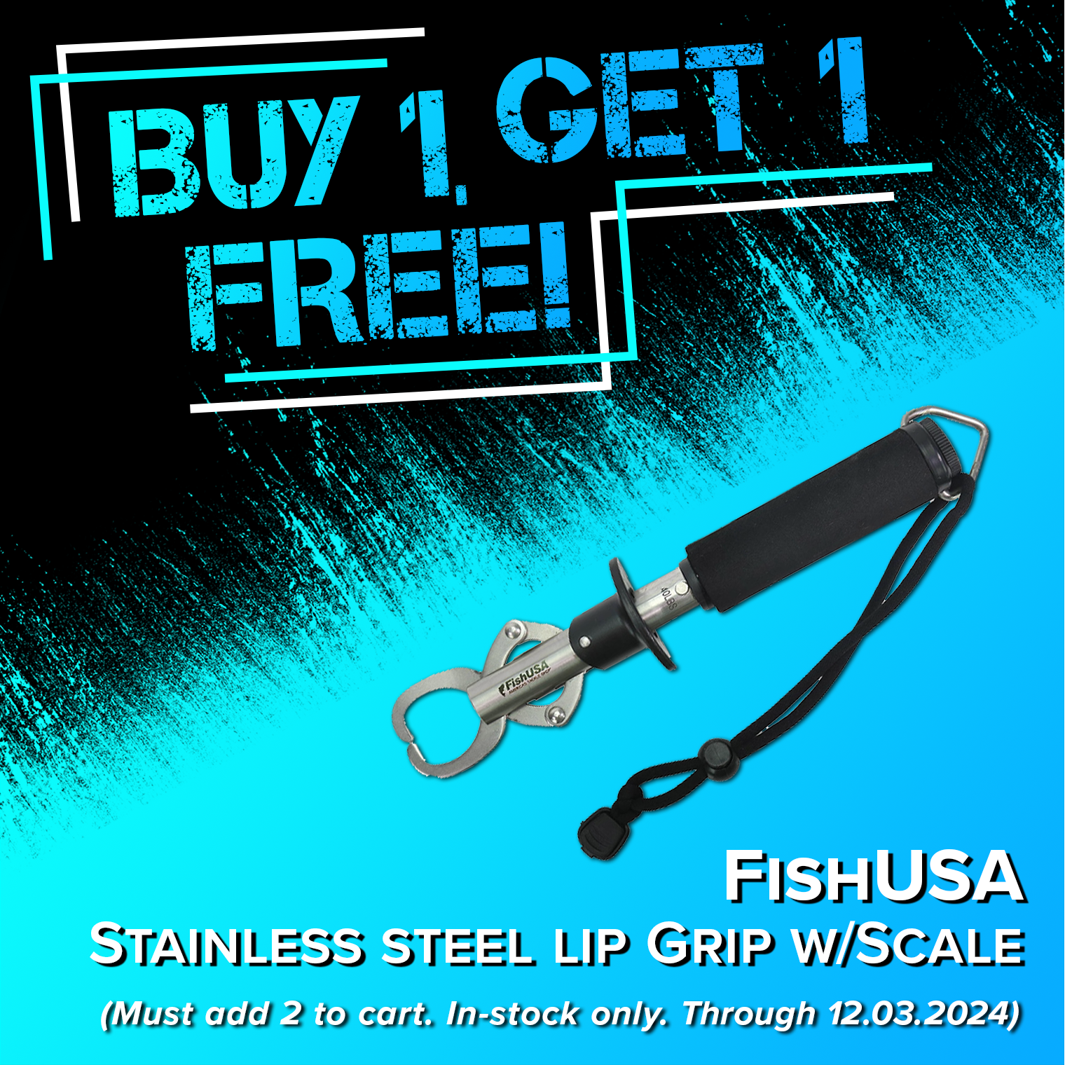 Buy 1, Get 1 Free! FishUSA Stainless Steel Lip Grip with Scale (Must add 2 to cart. In-stock only. Through 12.03.2024.)